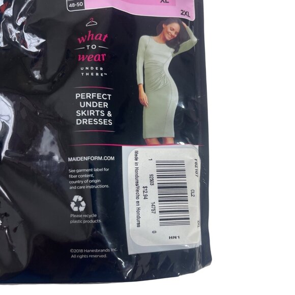 Maidenform Flexees Hi Waist Boyshort Shapewear 2XL New Firm Control Black - Picture 6 of 6